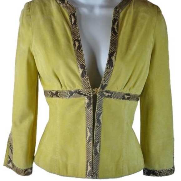 Valentino Jackets & Blazers - Valentino | Women’s Lime Green Python Skin Blazer